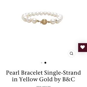 Pearl Bracelet Single-Strand in yellow Gold